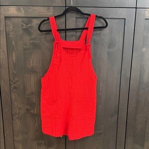 Red Sleeveless Romper